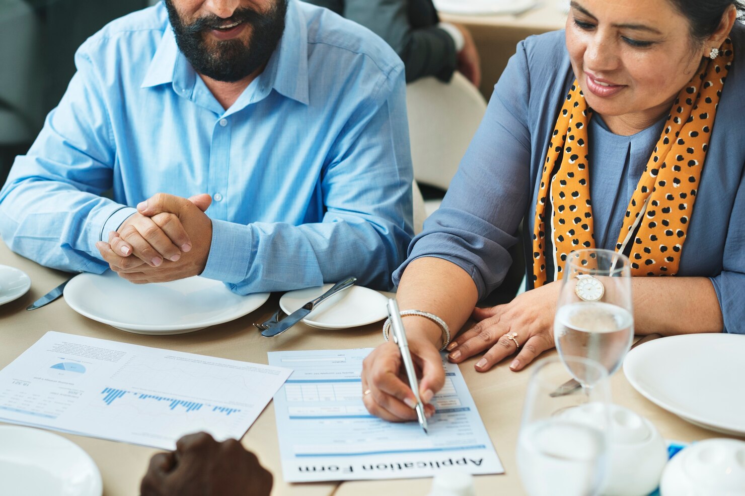 Business people discussing loan settlement terms